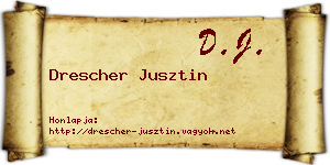 Drescher Jusztin névjegykártya